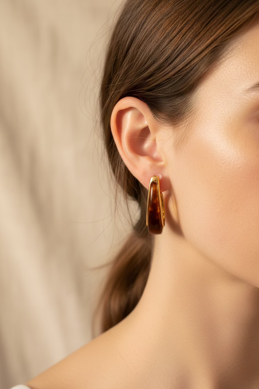 Vintage Amber Luxe Hoops
