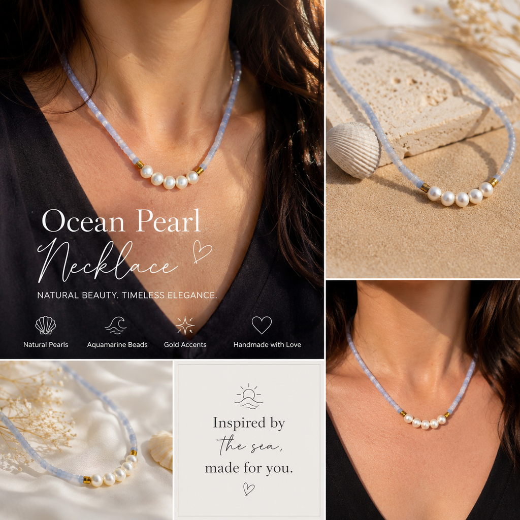 Ocean Pearl Natural Stone Necklace