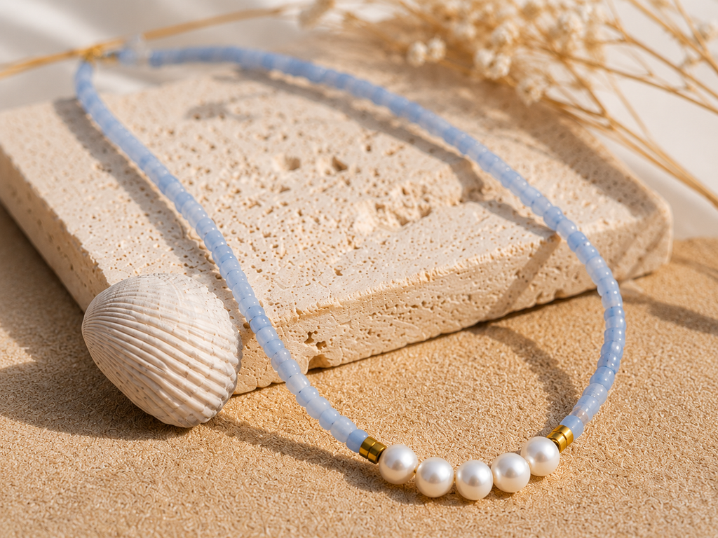 Ocean Pearl Natural Stone Necklace