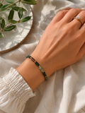 Handmade Natural Stone Tube Bead Bracelet – Earth Tone Gemstone Bracelet