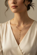 Gold Celestial Moon & Star Lariat Necklace