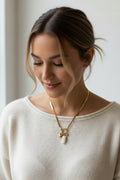 Gold Snake Chain Charm Necklace