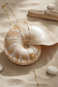 Gold Sun Lariat Necklace
